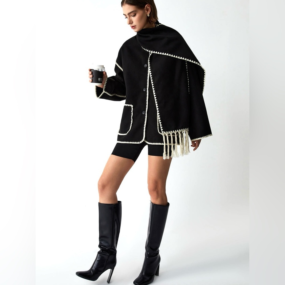 Commense Contrast Trim Jacket (just the jacket, no scarf) - Size L - Picture 4 of 16